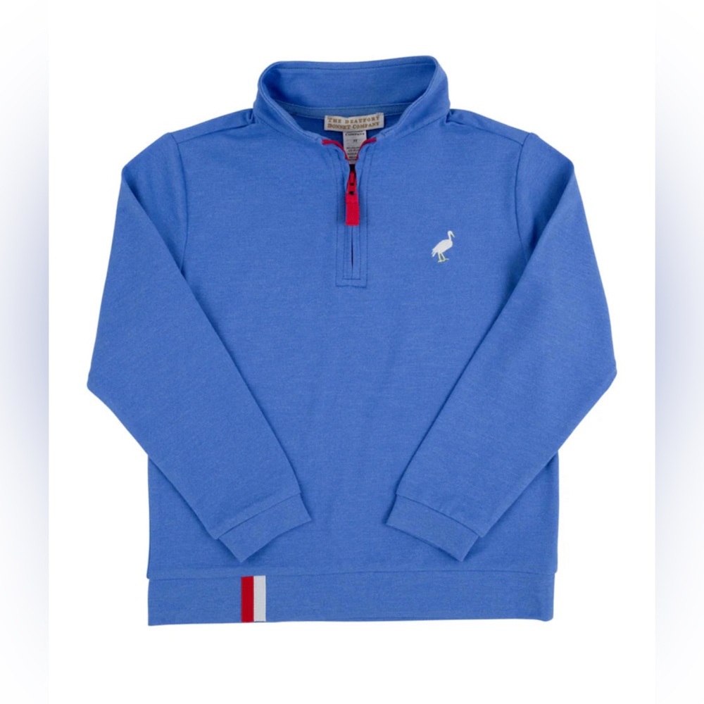 NWT! TBBC Beaufort Bonnet Preplectic Blue Half Zip Pullover - Barbados Blue sz 8